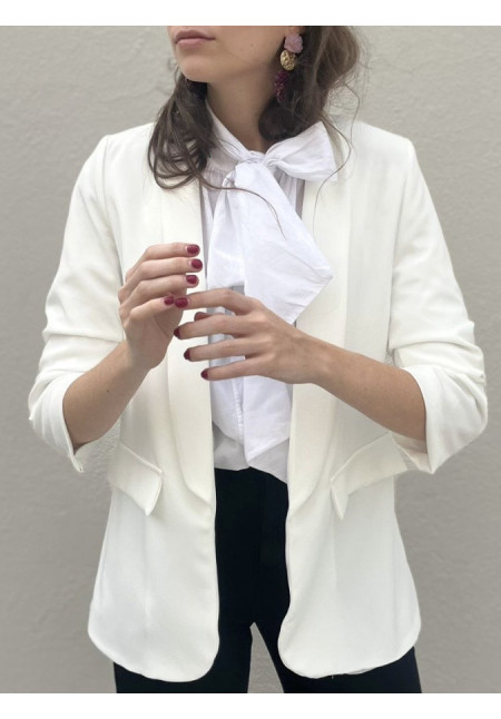 Blazer fruncida Blanca