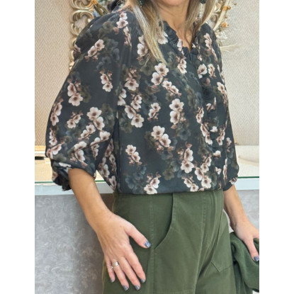 Blusa gasa flores