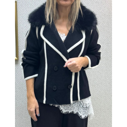 Abrigo pelo nerjas negro