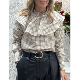 Camisa cuadros volantes 