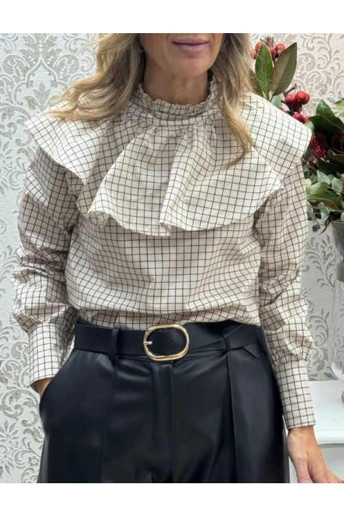 Camisa cuadros volantes 
