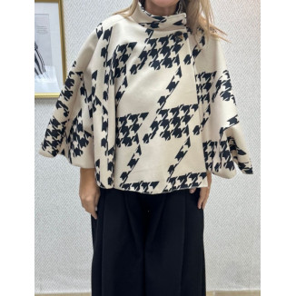 Poncho estampado cinturon