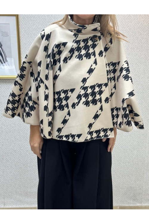 Poncho estampado cinturon