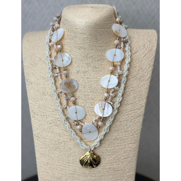 Collar nácar triple