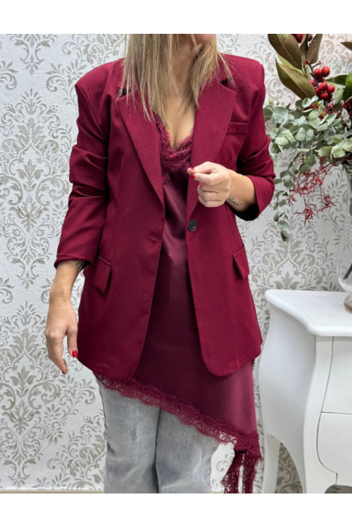 Blazer strass burdeos