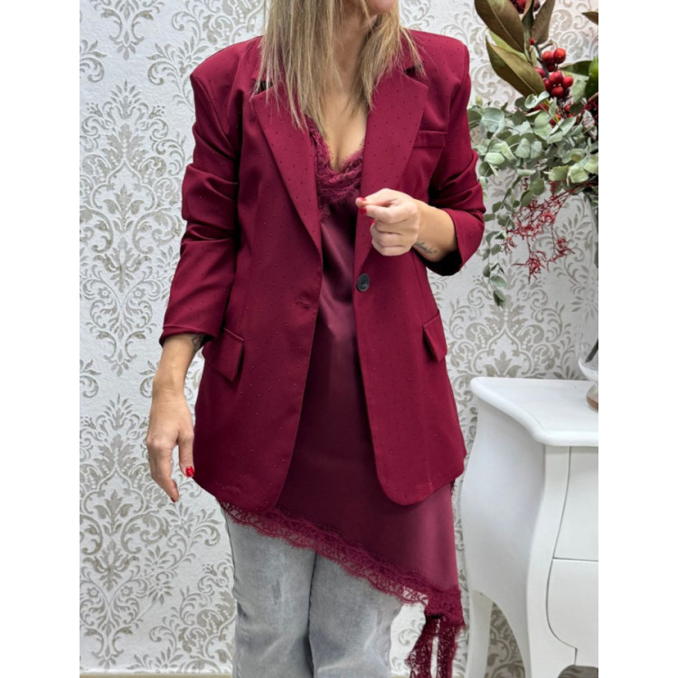 Blazer strass burdeos
