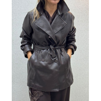 Gabardina piel choco