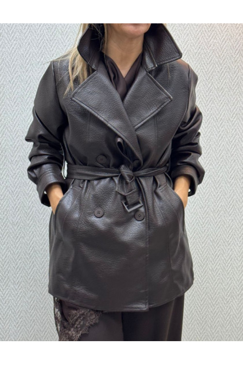 Gabardina piel choco