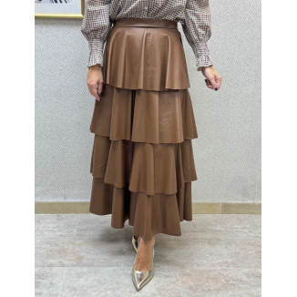 Falda polipiel volantes