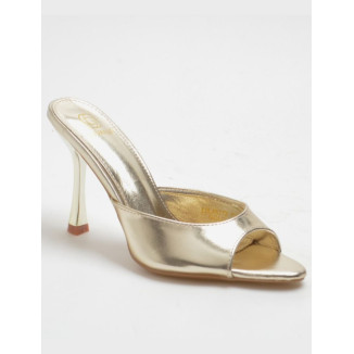 Tacón mule dorado 