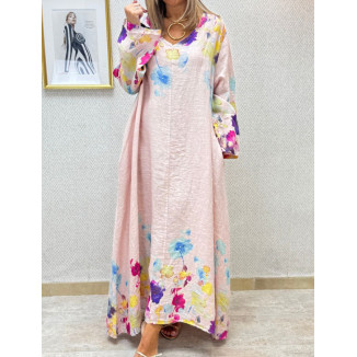 Vestido lino flores