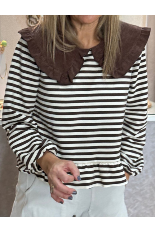 Cami M/L rayas babero pana 