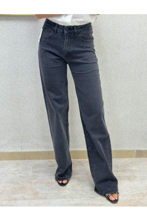 Vaquero gris extra long brillos