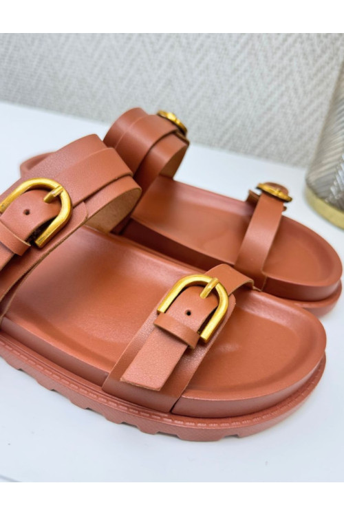 Sandalia hebillas camel