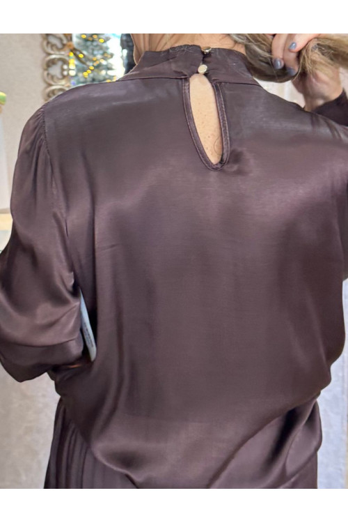 Blusa satén cuello cruzado