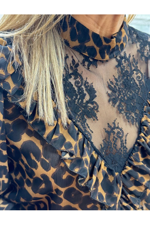 blusa print encaje
