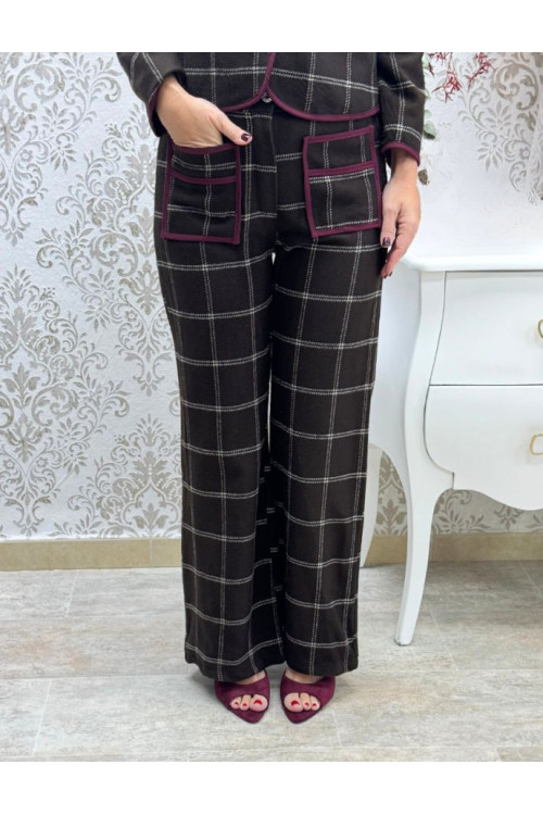 pant cuadros vivo burdeos