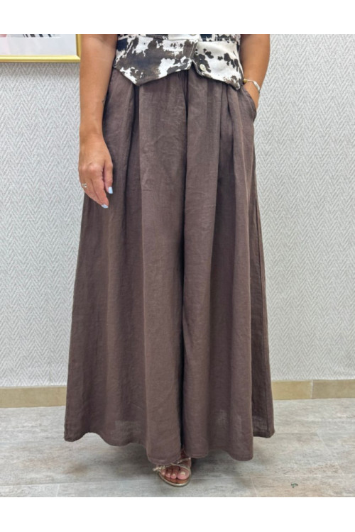 Pantalón lino palazzo