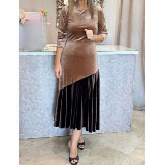 Vestido terciopelo  bicolor
