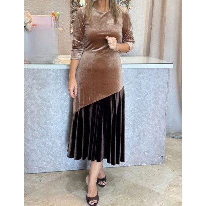 Vestido terciopelo  bicolor