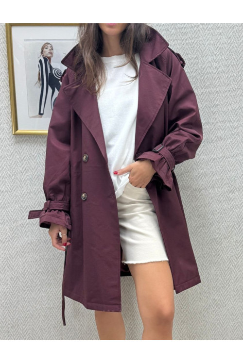 Gabardina burdeos