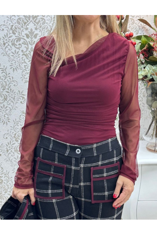 Camiseta tul escote diag