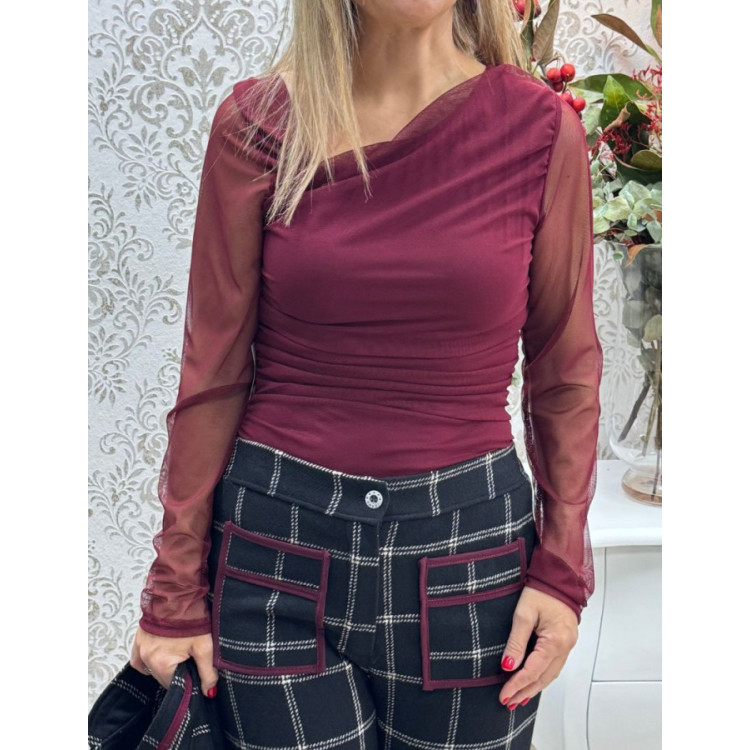 Camiseta tul escote diag