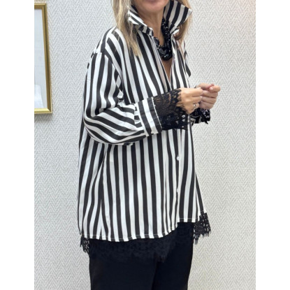 Camisa rayas encajes Camisa rayas encajes