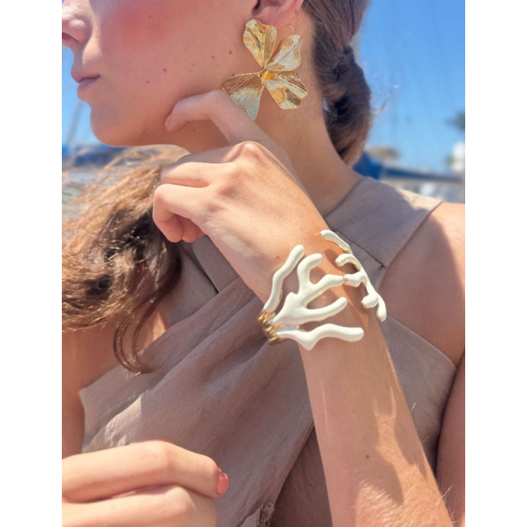 Brazalete coral blanco