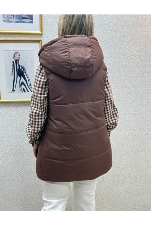 Chaleco pluma vichy 
