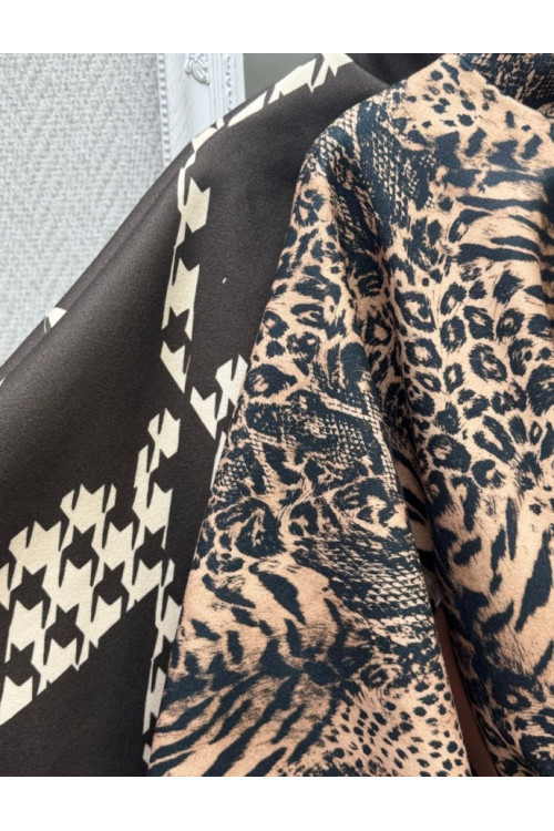 Poncho estampado cinturon