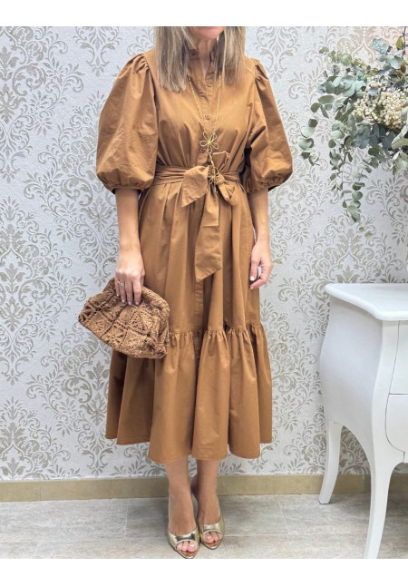 Vestido Eva manga globo choco