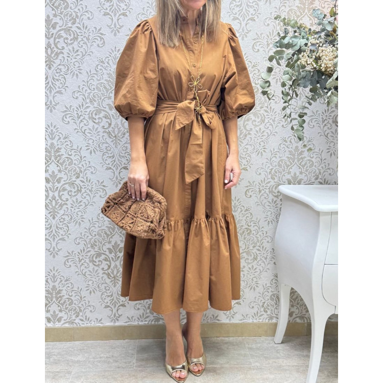 Vestido Eva manga globo choco