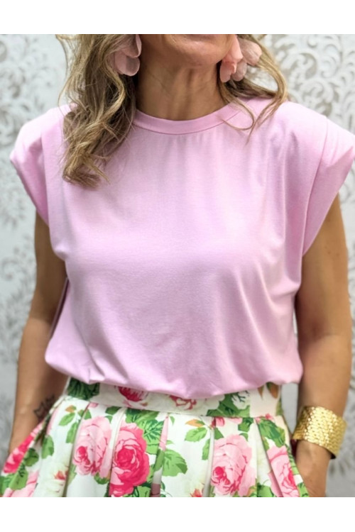 Camiseta hombreras pliegue