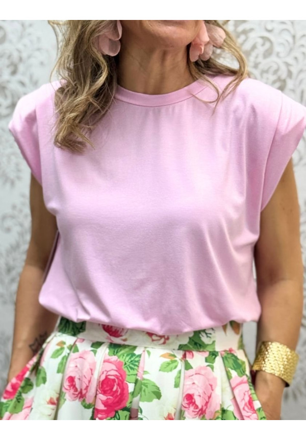 Camiseta hombreras pliegue