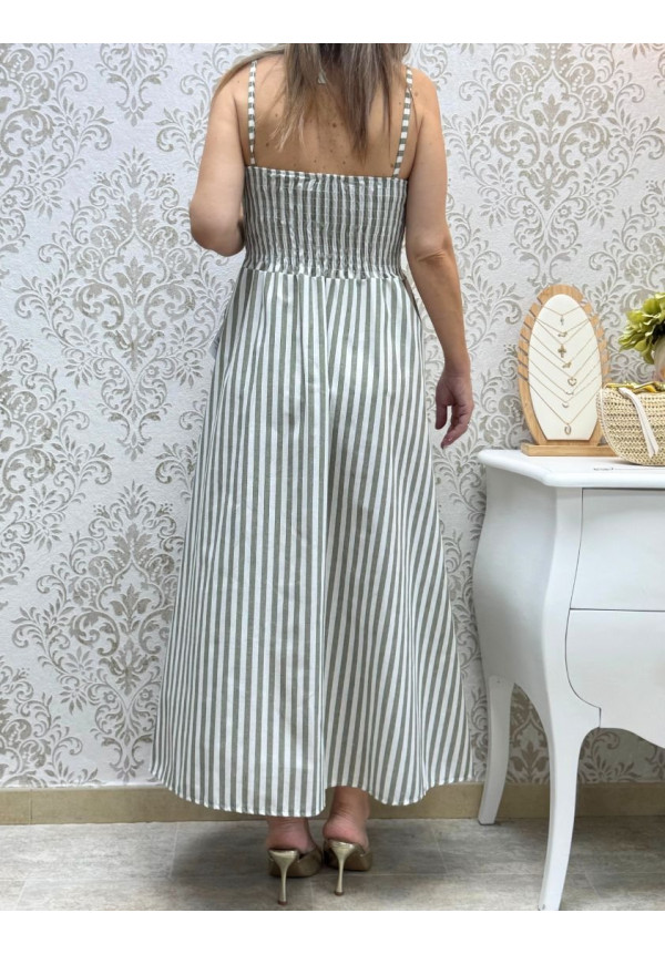 Vestido Claudia rayas verde
