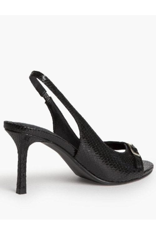 Sandalia tacon negra serpi