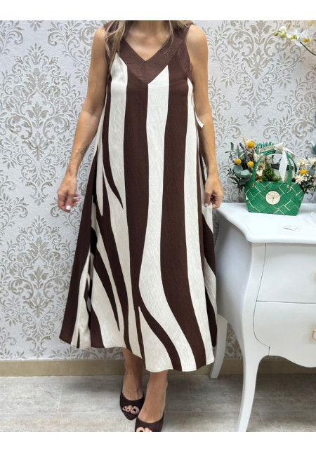 Vestido choco/beige Inma