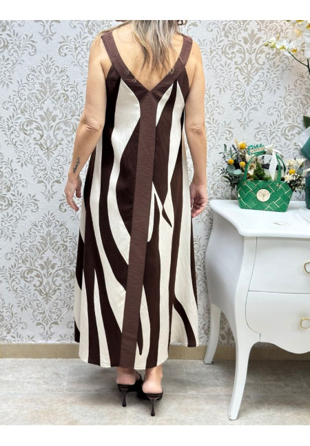 Vestido choco/beige Inma