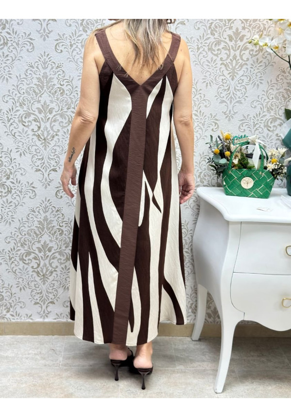 Vestido choco/beige Inma