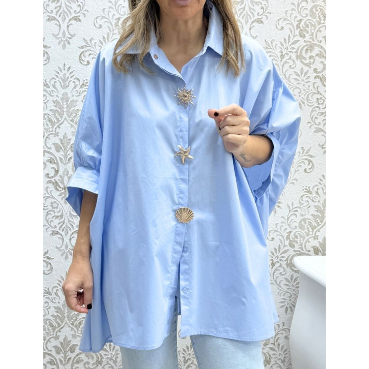 Camisa botón especial celeste