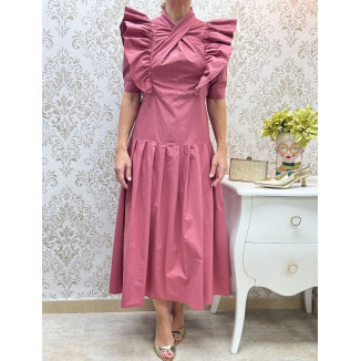 Vestido cuello cruzado