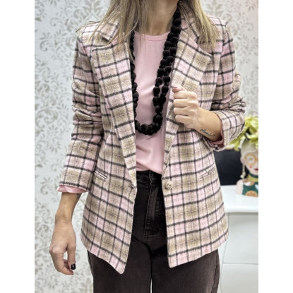 Blazer cuadros matilda rosa 