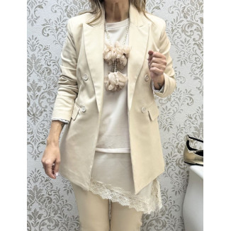 Blazer cruzada beige