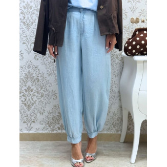 Pant denim fluido globo