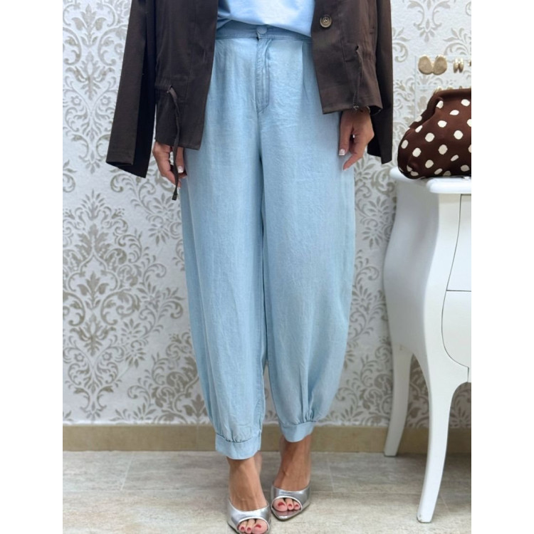 Pant denim fluido globo