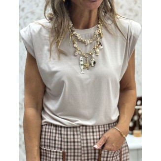 Camiseta hombreras pliegue