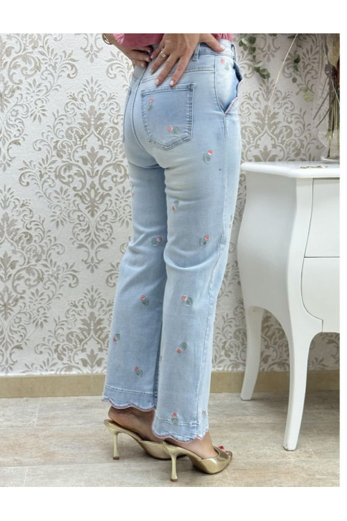 Vaquero tulipanes denim