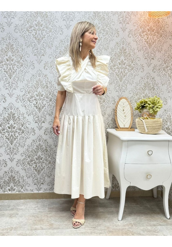 Vestido cuello cruzado