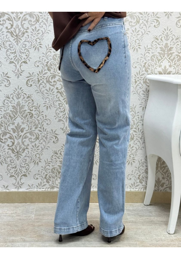Vaquero bolsillo corazón print